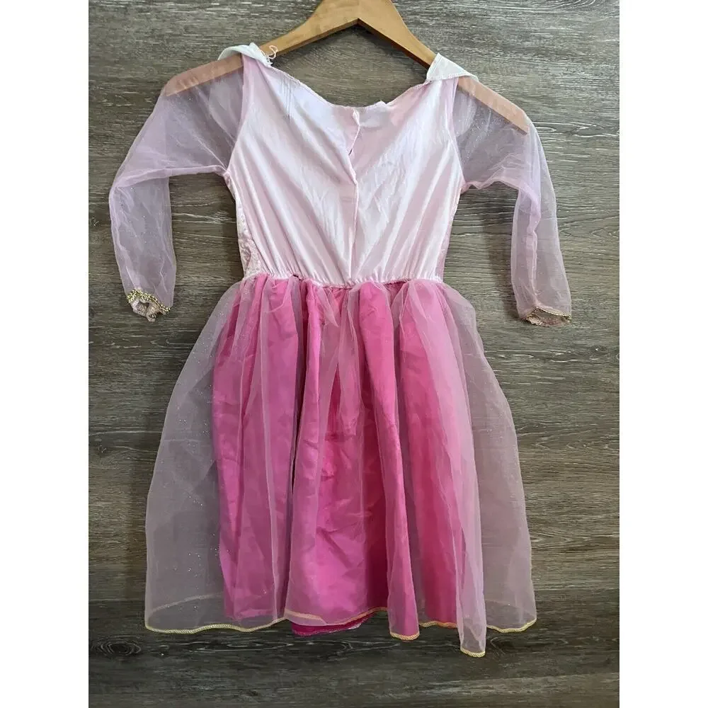 Disney Store Girls Sleeping Beauty Pink Aurora Princess Dress Costume Size 4 - Picture 3 of 9
